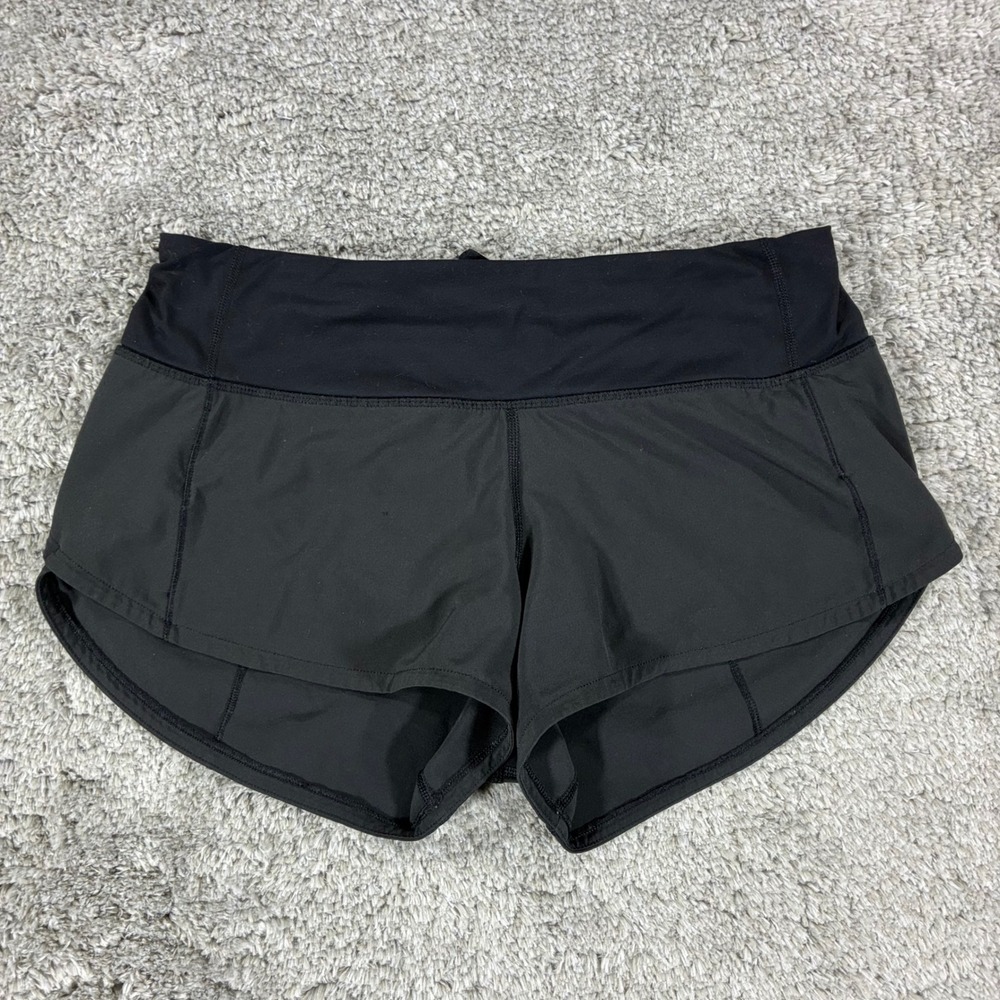 Lululemon Speed Up Low-Rise Short 2.5" Black Size 2 Lined Zip Pocket Running